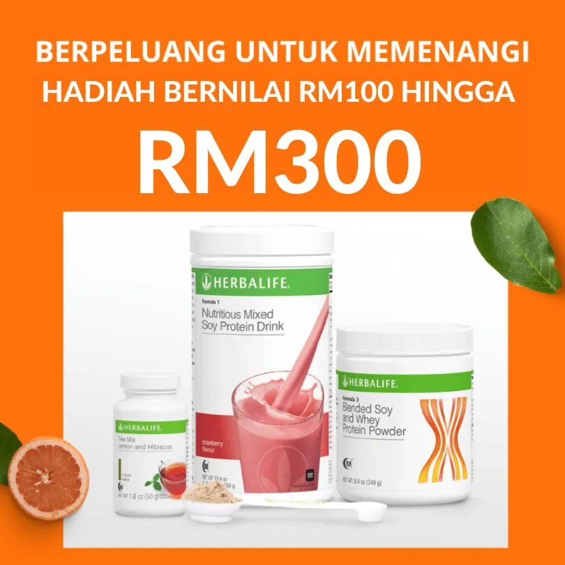 Berpeluang memenangi hadiah bernilai RM100 hingga RM300