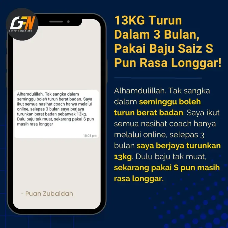 Testimoni Puan Zubaidah turun 13kg